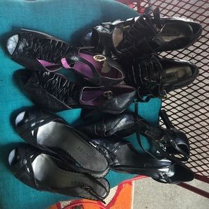 Bundle of 4 Blk heels - size 6 used